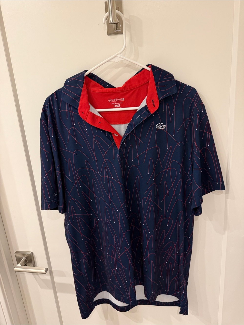 Good Good Golf Navy & Red Men's Polo Shirt - Large